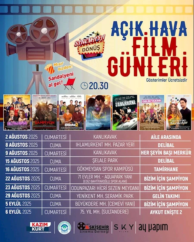 AÇIK HAVA FİLM GÜNLERİ 2 AĞUSTOS’TA YENİDEN BAŞLIYOR